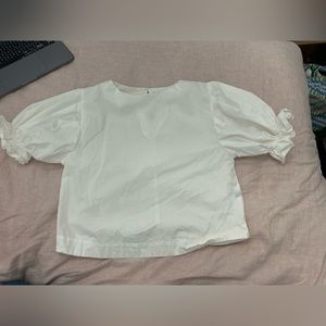 White shirt with puffy sleeves
